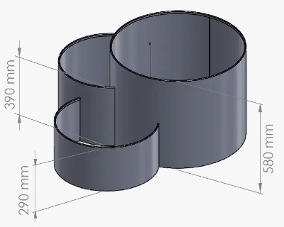 580mm 3 tiered planter garden rings